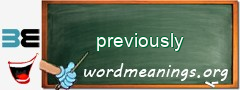 WordMeaning blackboard for previously